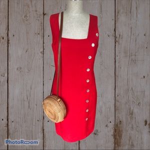 Spiegel red linen sleeveless dress size 8 NWOT